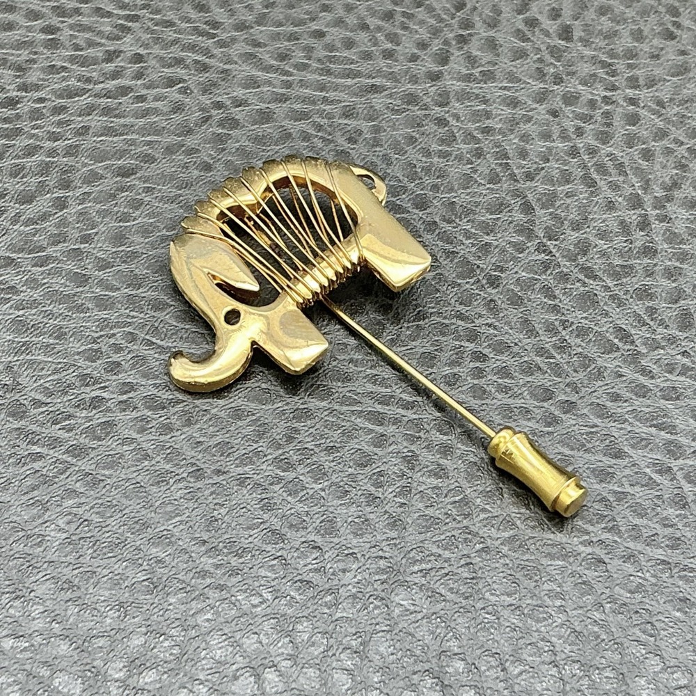 Vintage Napier Elephant Stick Pin‎ Gold Tone Lapel Hat Animal Costume Jewelry